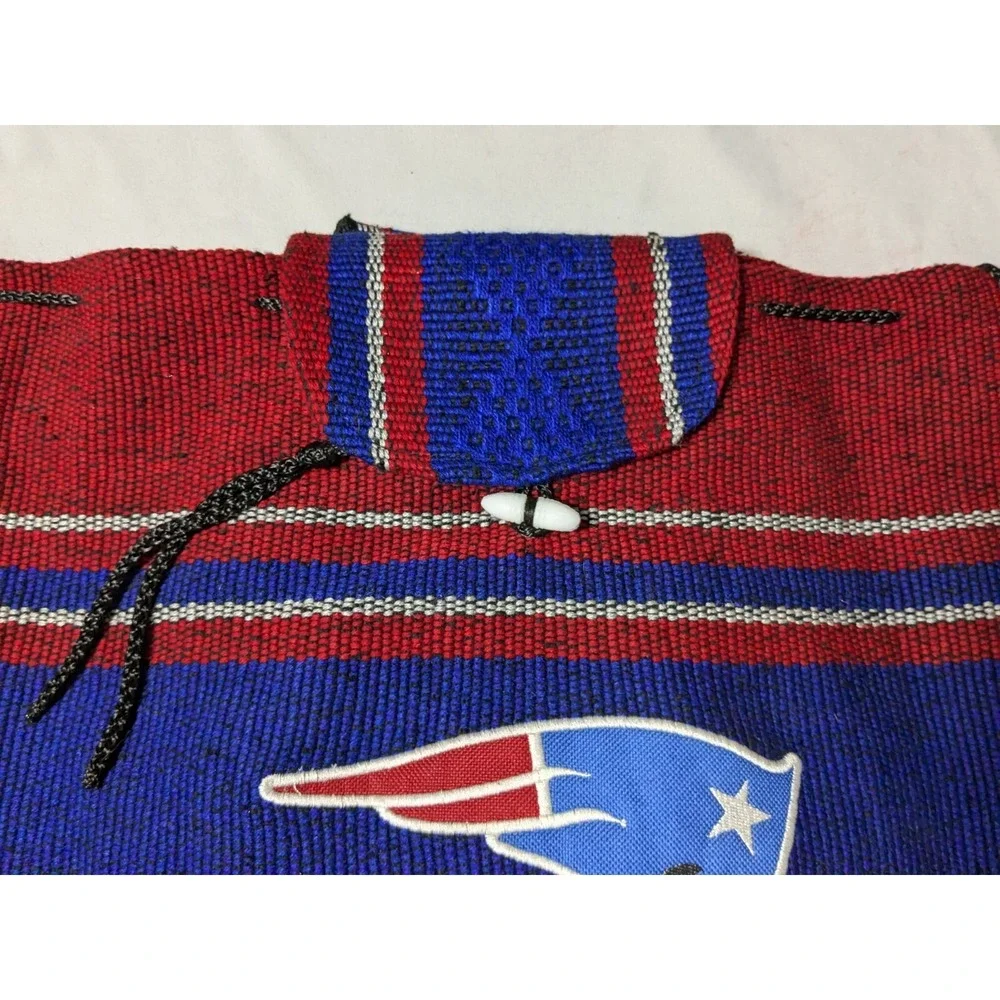 NEW ENGLAND PATROITS Red‎ Blue Drug Rug Mexican Baja Style Woven Backpack